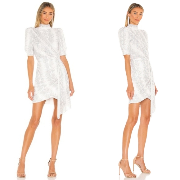 Saylor Luella Puff Sleeve Multi Snake Print Sequin Mini Dress - Picture 1 of 8